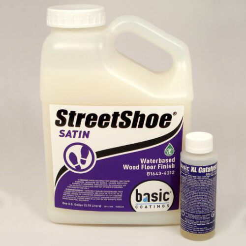 StreetShoe Wood Floor Finish, Satin Sheen, One Gallon.  Catalyst Included.